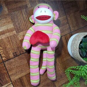 VINTAGE DAN DEE RED LIPS SOCK MONKEY STUFFY- Limited Edition